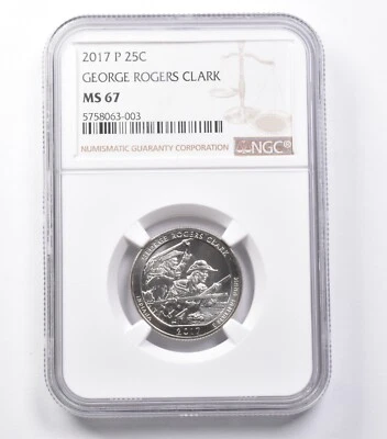 MS67 2017-P Washington Quarter George Rogers Clark NGC *5424 - Image 1 of 3