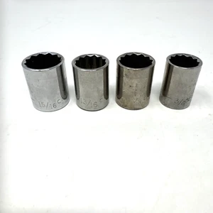 Lot Of 4 Craftsman Sockets 1/2” Drive 12 point “G” Series Shallow - Picture 1 of 5