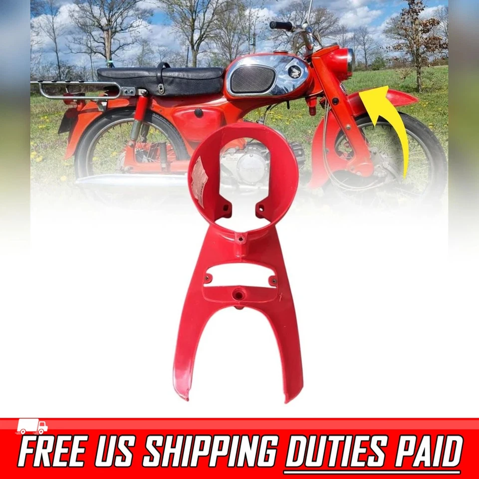 For Honda C200 CA200 C201Trail CT90 CT200 Head light Lamp Case Front Fairing Red - Image 1 of 4