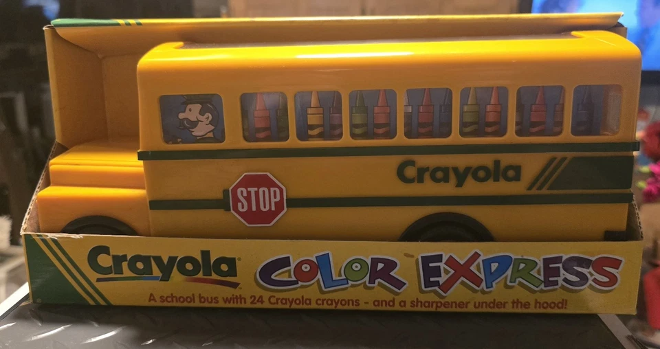 Crayola Color Express School Bus w 24 Crayola Crayons w/ Sharpener - 1993  - Image 1 of 4