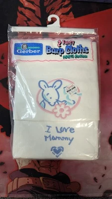 Nuevo paquete de 2 paños Gerber Baby Burp Fancy I Love Mommy 100 % algodón  Foto 1 de 2