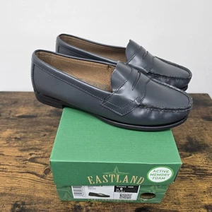 NEW Eastland Classic II Slip On Penny Loafer Leather Active Memory Foam 8W Navy - Picture 1 of 10