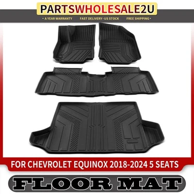 4x Alfombrillas delanteras y traseras negras forro para Chevrolet Equinox 2018-2024 5 asientos Foto 1 de 4