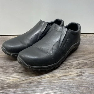 Merrell Jungle Moc Midnight Black Leather Slip On Shoes J60889 Men's Size 11.5 - Picture 1 of 12
