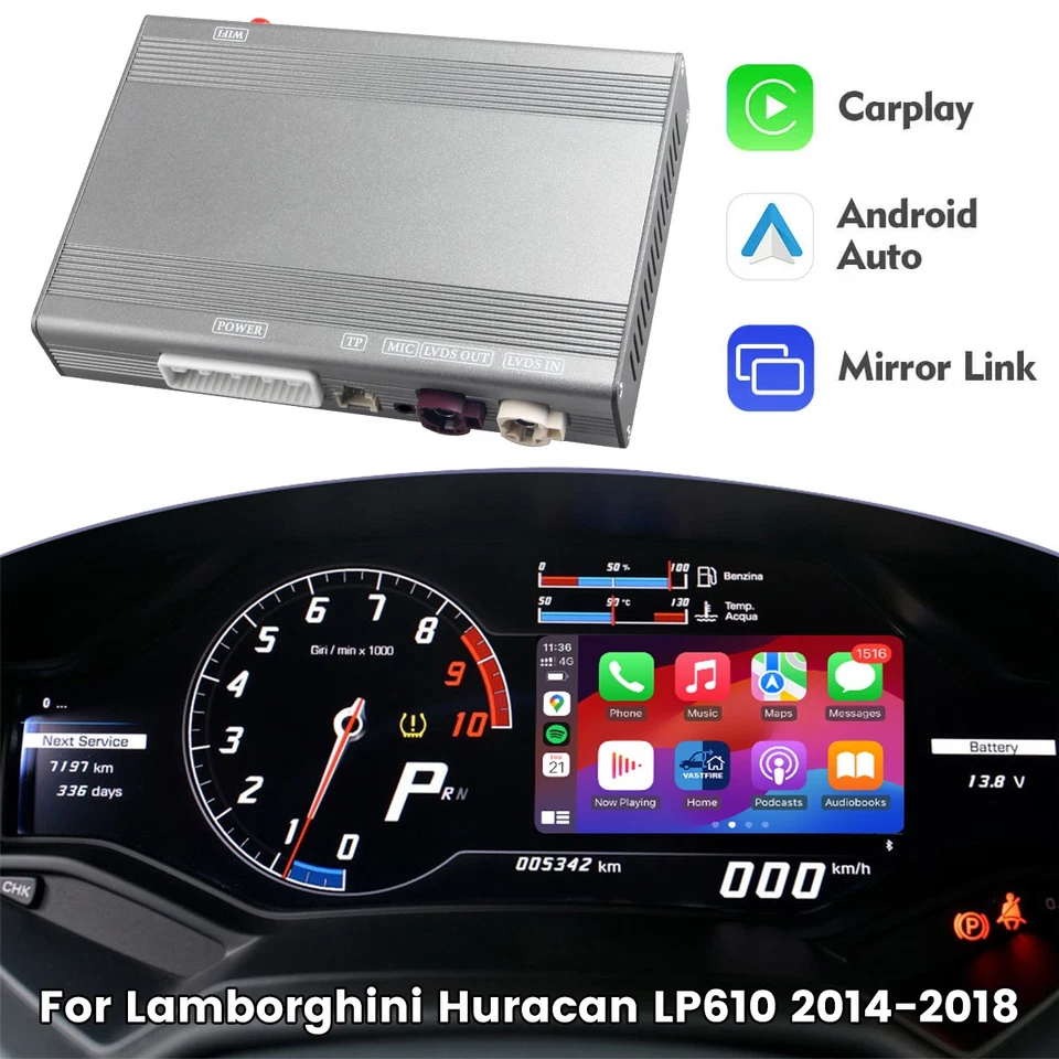 Carplay inalámbrico y Android automático para Lamborghini Huracan LP610 2014-2018 Foto 1 de 4