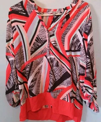 Женская футболка-туника Valerie Stevens разноцветный геометрический дизайн размер L - Изображение 1 из 3