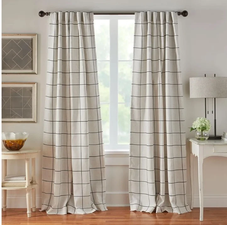 Cortinas de Ventana Poli/Lino Marfil 2 Paneles BLACKOUT 52" X 95" Cortinas de Ventana Foto 1 de 4