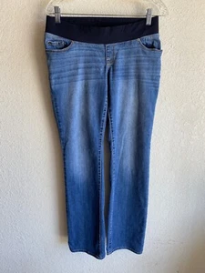 Liz Lange Maternity Womens Bootcut Blue Denim Stretch Jeans Size 4 - Picture 1 of 11