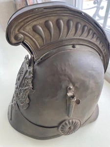 AUTHENTISCHER FRANZÖSISCHER HELM AUS DEN 1830ER JAHREN ZUM ANTIKEN FEUERWEHRHELM UMGEBAUT - SCHÖN! - Bild 1 von 12