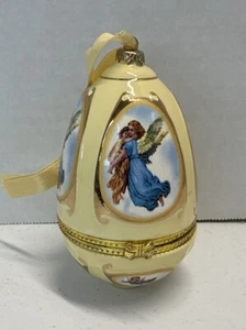 Valerie Parr Hill Porcelain Mr,Christmas Ornament Egg Music Box HandCrafted - Picture 1 of 8