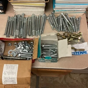 LOT OF 1/2-13 Bolts, GRADE 5, 2” 3” 4” 6” LONG W/ SOME NUTS & WASHERS, BRAND NEW - Picture 1 of 7