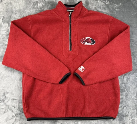 Vintage Starter Arkansas Razorbacks Fleece Pullover Mens XL Cardinal Red - READ Cover