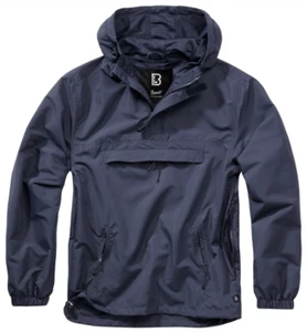 Brandit Cortavientos Anorak Verano Sudadera con Capucha Chaqueta de Lluvia Aire Libre Senderismo Azul Marino - Imagen 1 de 6