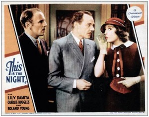 This Is The Night Lobby Card Roland Young Charles Ruggles Old Movie Photo