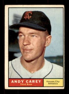 1961 Topps #518 Andy Carey VG/VGEX Athletics 211962