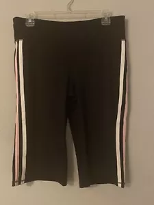 AVIA Womens Athletic Shorts Running Bike Size Large Black/White/Cherry Blossom - Picture 1 of 4