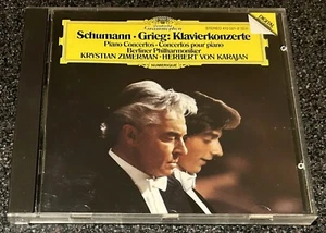 SCHUMANN & GRIEG-PIANO CONCERTOS-1989 DG CD-ZIMERMAN/KARAJAN-FULL SILVER (NM/M) - Picture 1 of 5