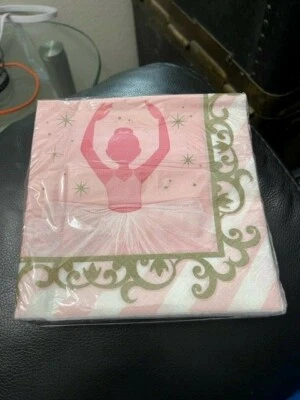 Twinkle Toes Ballerina Lunch Napkins Paper 16 Per Pack Birthday Ballerina Party - Image 1 of 2