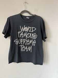 Vintage Supreme Shirt Stussy Size Small Black World Famous Supreme Team