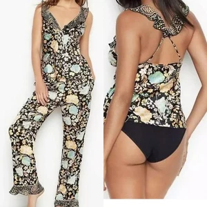 Victoria’s Secret Pajama Set Pj Pants Bottom Top Sleepwear Black Small S 2 PCs - Picture 1 of 1