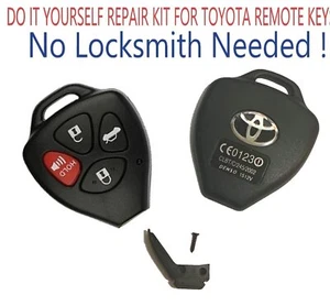 Kit de reparación de carcasa de llave remota Toyota Corolla 2008-2012 hágalo usted mismo sin necesidad de cerrajero A+ - Imagen 1 de 3