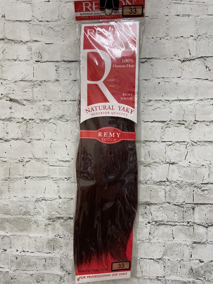 #33 castaño rojizo Revlon 100 % cabello humano extensión de tejido 12" nuevo en paquete castaño rojizo oscuro Foto 1 de 4