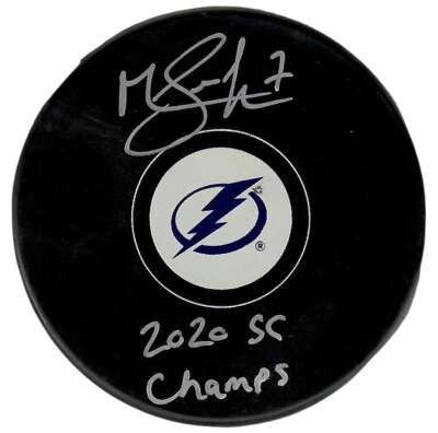 Mathieu Joseph autographed signed inscribed puck NHL Tampa Bay Lightning PSA COA - Image 1 of 3