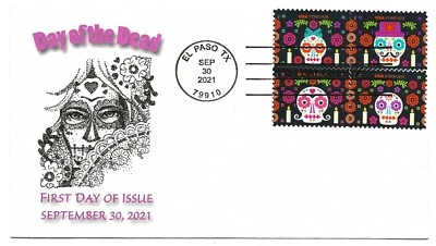 2021 Day of the Dead, Pl. Blk., #1 of 5, First Day of Issue. - Image 1 of 2