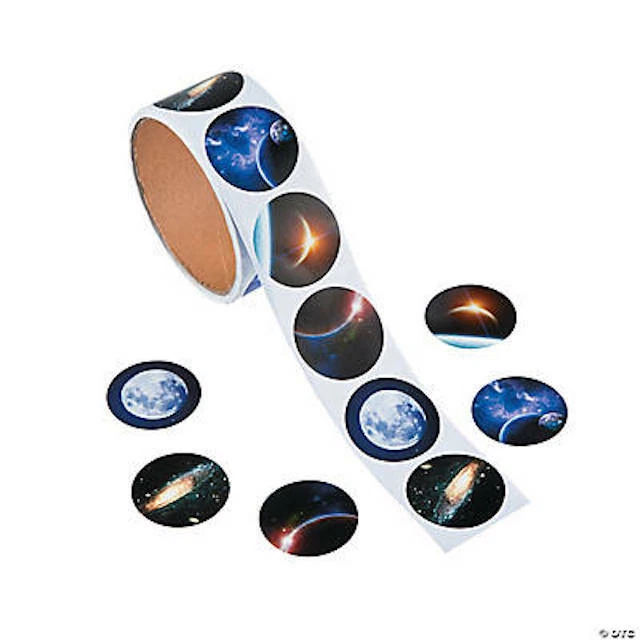 25 Realistic Space Scene Photo Stickers Party Favor Teacher Supply Moon  Foto 1 de 1