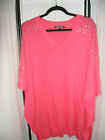 LADIES BAT WING TOP SIZE S FREE SIZE HOT PINK WITH RHINESTONE EMBELISHMENT
