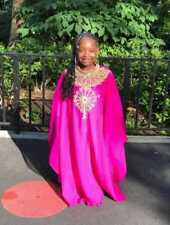 New Girl Special Moroccan Wedding Dubai Kaftan Pink Georgette Kid Ramadan Dress
