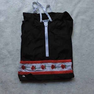 Empyre Giacca a vento pullover manica lunga 3/4 zip con taschino, donna S (nero/rosso) - Foto 1 di 10