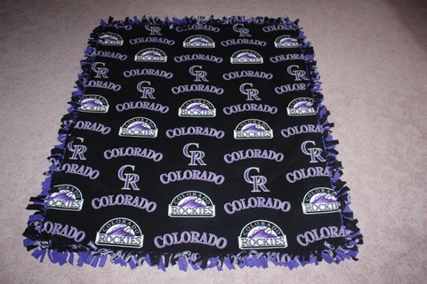 MLB COLORADO ROCKIES Double-Thick Fleece Bedspread/Blanket/Throw - 67"x57" Cover