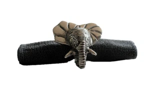 Set of 4 Aluminium Elephant Napkins Rings | Colour: Silver - Picture 1 of 1