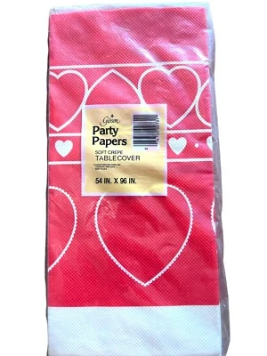 老式复古 Gibson 情人节快乐纸桌布心形新派对 — 第 1/4 张图片