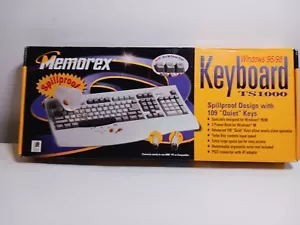 Memorex Windows 95/98 Computer Keyboard TS1000 Spillproof Design Quiet Keys PS/2 - Picture 1 of 6
