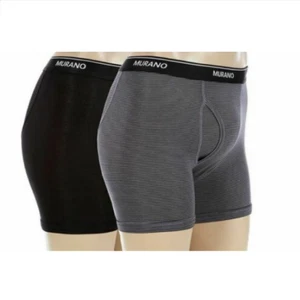 Murano Men's 2 Pairs Boxer Brief, Comfort Stretch, Black&Stripped, Size L/36-38 - Picture 1 of 1
