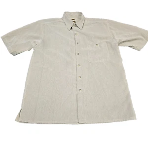 Bruno Shirt Mens Large Sueded Microfiber Button Up Blue Plaid Short Sleeve - Picture 1 of 8