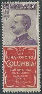 1924-25 REGNO PUBBLICITARI 50 CENT COLUMBIA MNH ** - RE24-3 - Picture 1 of 1
