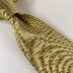 Corbata clásica para hombre Brooks Brothers a rayas amarillas 100 % seda 59 x 3 5/8 - Imagen 1 de 6