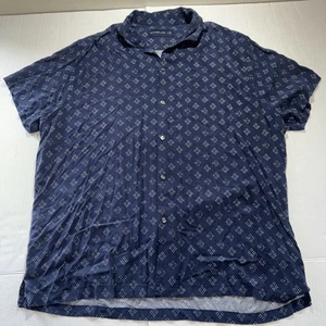 Abercrombie & Fitch Men’s Button Up Short Sleeve 2XL All Over Design Lightweight - Picture 1 of 10
