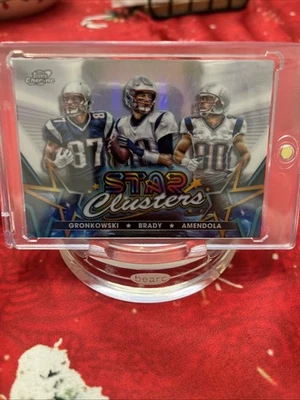 2024 Topps CosmicChrome Star  Clusters Tom Brady, Rob Gronkowski, Danny Amendola - Image 1 of 2