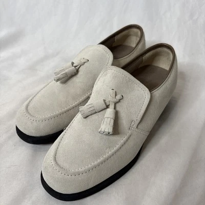 Hush Puppies 6M Women’s Suede Tassel Loafers Bone Slip On - Image 1 of 4