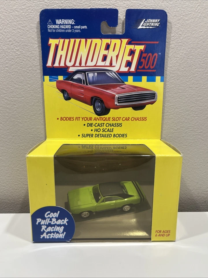 Johnny Lightning Thunderjet 500 HO Scale Slot Car Body Yellow Pontiac GTO Tj3