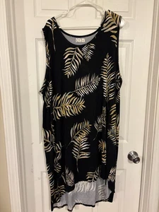 Maurice’s Gr. 3 schwarzes ärmelloses Slinky Kleid Palmenwedel hoher Saum - Bild 1 von 7