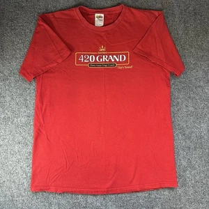 Vintage Herren 420 Grand Tainted Chewy Ganja Crispy Crunch T-Shirt Größe Large rot - Bild 1 von 8