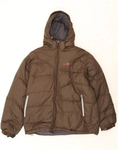 AIGLE Mens Hooded Padded Jacket UK 42 XL Brown Polyester JZ01 - Picture 1 of 3