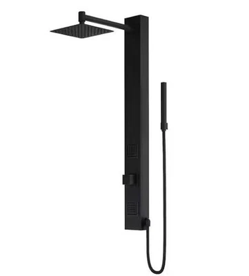 Vigo Orchid Shower Panel High Pressure Rainfall Showerhead, Black VG08014MB - Image 1 of 4