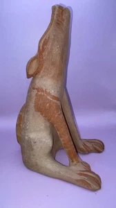 Terra-cotta Clay Howling Coyote Statue Mexico - Picture 1 of 12