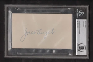 Joe Engel (d.1969) Signed 3x5 Index Card Autographed 1912 Senators BAS - Picture 1 of 1